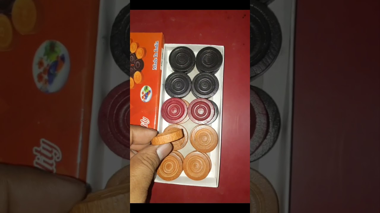 Radhe-Kunj Enterprises presents SSS MAX Wooden Carrom Coins (Export Quality) Hare-Krishna