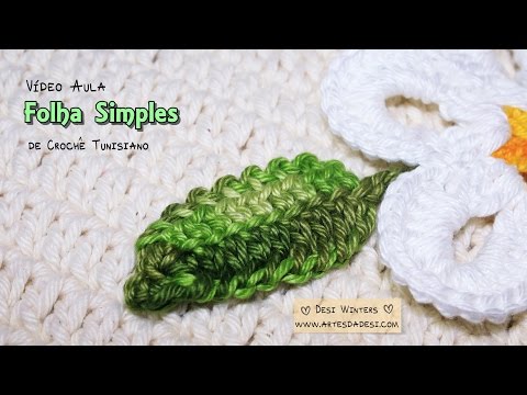 Folha simples de #crochê tunisiano - Artes da Desi