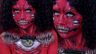 CRIMSON DEMON MAKEUP TUTORIAL | Halloween 2018 • JackyOhhh