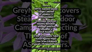 APT41 malware: Google Calendar. Stealthy Backdoor: ASUS Routers. US: Cyber Scam Facilitator Funnull