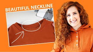 How to sew neckline back seam finish (sewing tutorial)