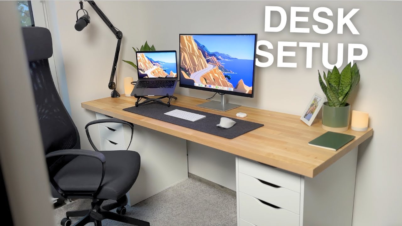 My Budget Desk Setup (IKEA Work From Home Makeover 2024) YouTube