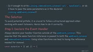 Understanding Linking.removeEventListener in React Native: Correct Usage of Parameters