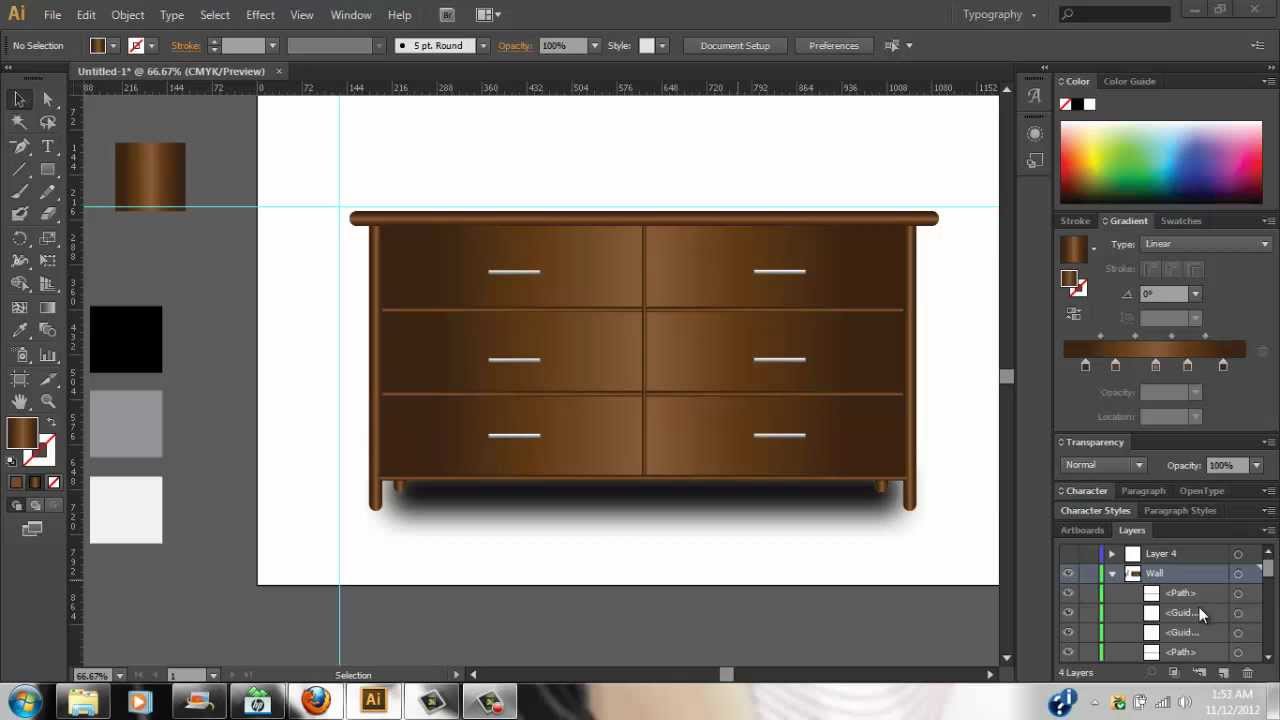 Illustrator Tutorial - Draw Vector Furniture - YouTube