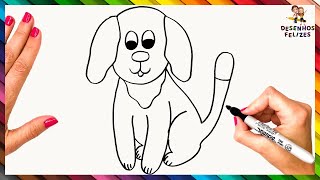 Desenhar e Colorir 3 Cachorrinhos Fofos com Acessórios 🐶🐾🦴🐕🥫🏡🌈  Desenhos para Crianças 