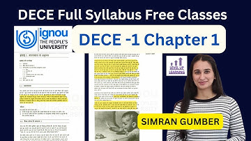 DECE 1 Chapter 1 IGNOU Free Classes Simran Gumber Level Up Learning