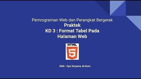 Praktek Format Table Pada Halaman Web