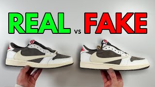 Real Vs Fake Nike X Travis Scott Air Jordan 1 Reverse Mocha Updated Sneaker Comparison