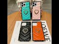 3d heart down jacket leather square case cover ring stand for iphone 14 13 12 11  samsung phones