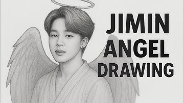 BTS Jimin Angel Sketch 💜 | Realistic Drawing Process | BTS FanArt