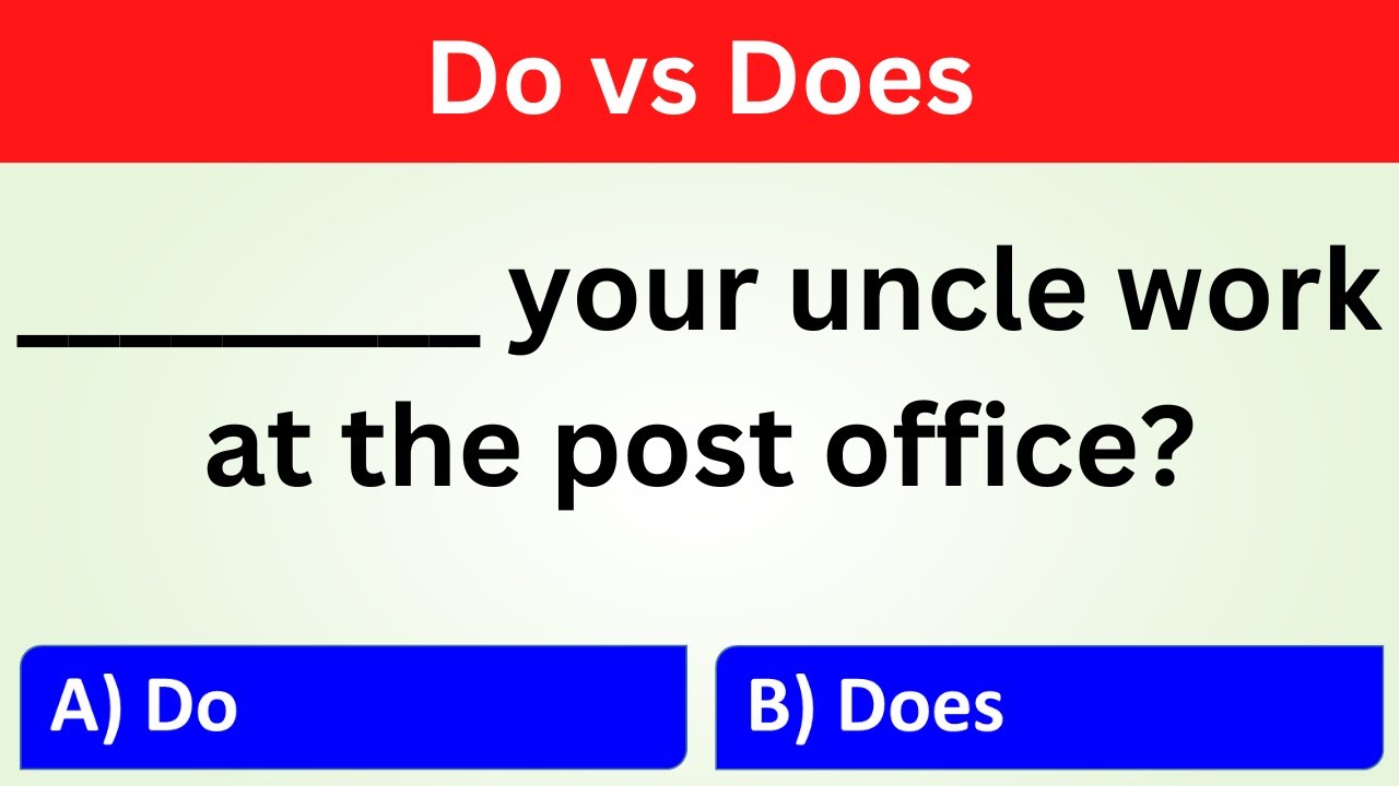 English Grammar Do vs Does Quiz | Part 1