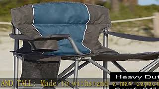 LivingXL by DXL Heavy Duty Portable Chair | Outdoor Lawn or Beach Chair with 500 lb Max Capacity, L
