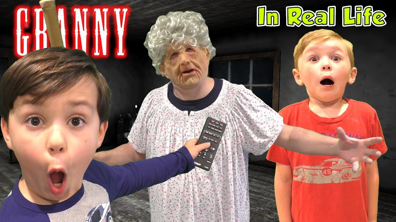 Granny Horror Game In Real Life PAUSE MOD (Kids Skit) - YouTube