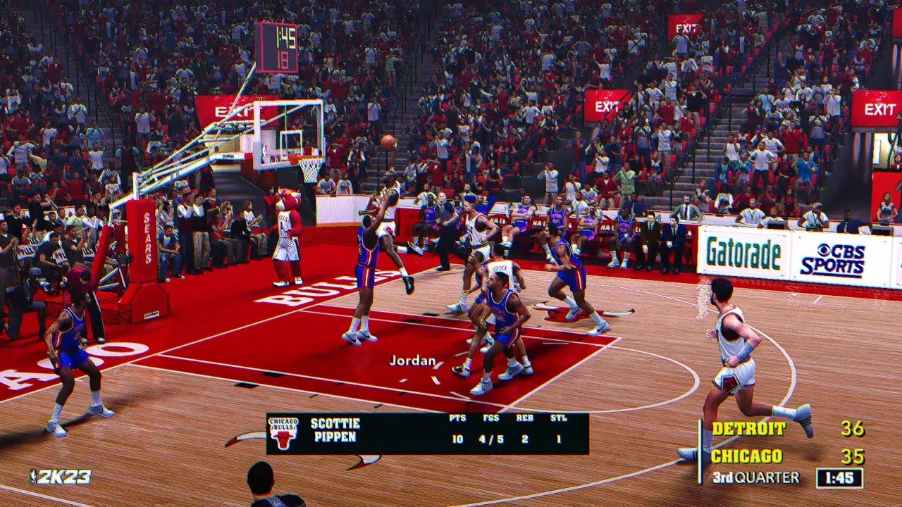 Michael Jordan Dunks vs the "BAD BOYS" Piston NBA 2K14 MODDED Jordan