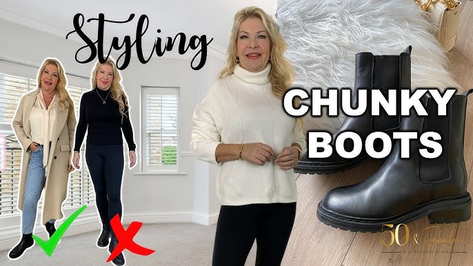 WAYS TO WEAR BEIGE CHUNKY BOOTS, AUTUMN WINTER STYLING