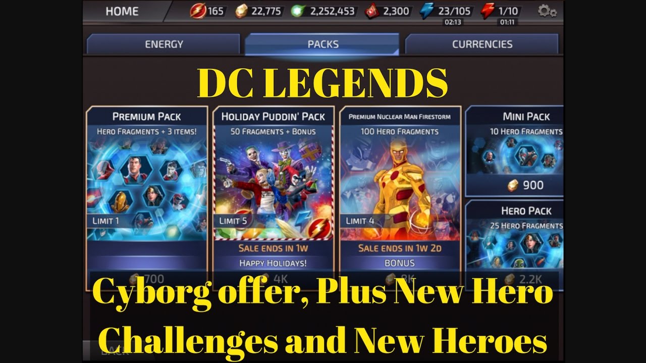 DC Legends Cyborg offer, Plus New Hero Challenges and New Heroes