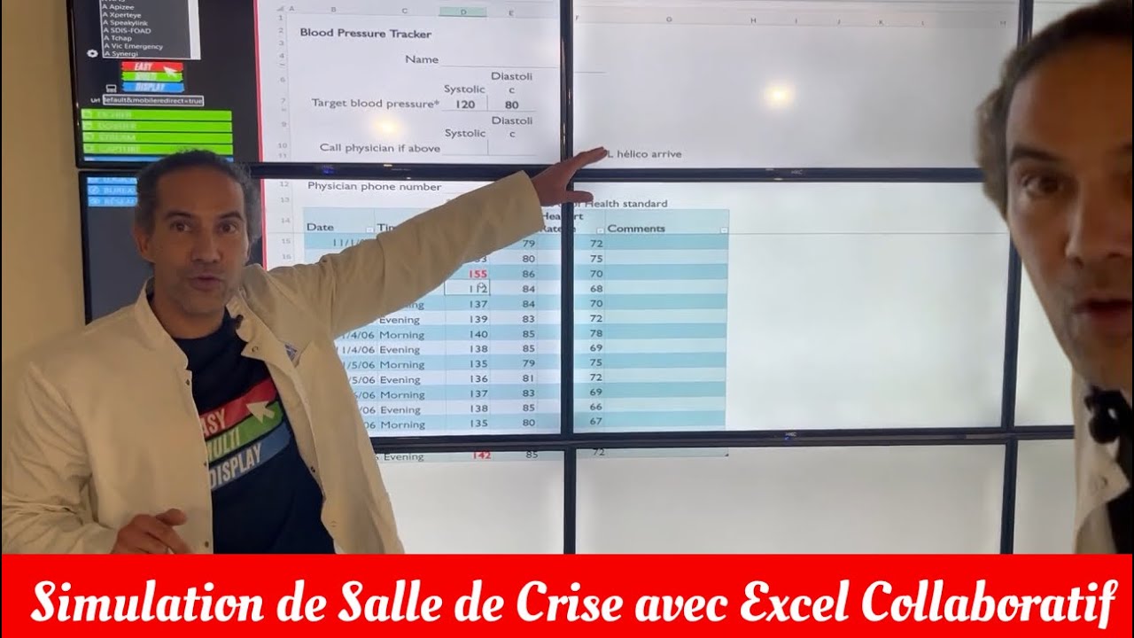 Salle de crise: Excel collaboratif en temps réel sur mur d'images
