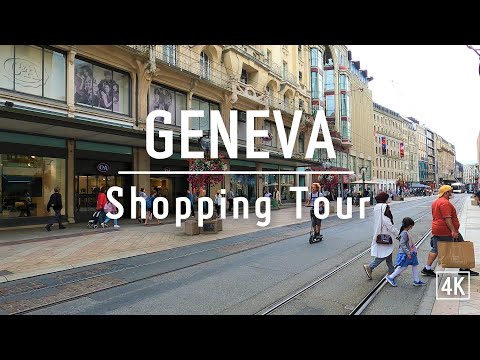 GENEVA 4K ??  Geneva city walk, Geneva 4k walking shopping