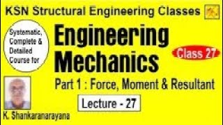 part:1/Lecture:27/ 8 different options for locating Line of action of Resultant force for Q1