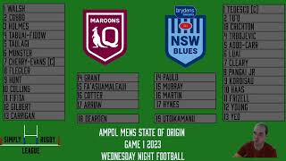 Simply Rugby League NRL 2023 Ampol Mens and Womens State of Origin Game 1 Preview
