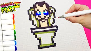 Рисунки по клеточкам  Скибиди Туалет  ТУАЛЕТ Г  ! Pixel art Skibidi toilet   , G-TOILET