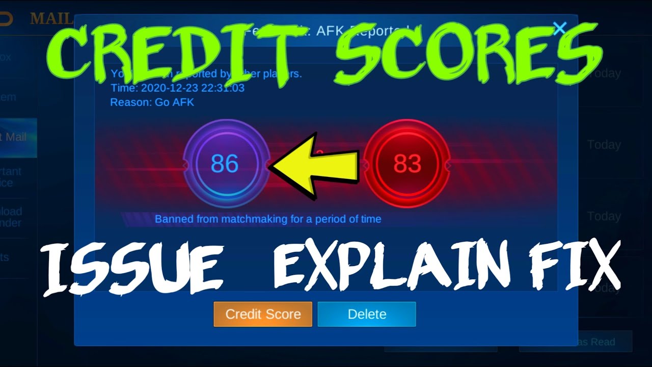 How to fix Mobile legends Credit scores issue explain (Tagalog) YouTube