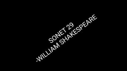 SONNET 29/WAYS WITH WORDS/CALICUT UNIVERSITY/1ST SEMESTER