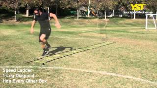 Speed Ladder 1 Leg Diagonal Hop Every Other Box