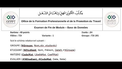 Examen de Fin de Module - Base de Données (Correction) Part -1