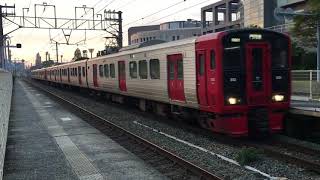 ８１３系・普通電車　春日駅に到着してから発車まで　ＪＲ九州　鹿児島本線　２０１６年１０月３０日