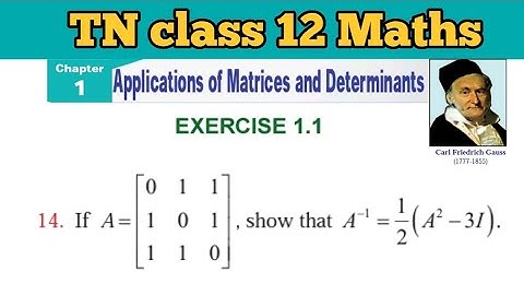 TN 12 Maths Exercise 1.1 Q.No.14 Applications of Matrices and Determinants