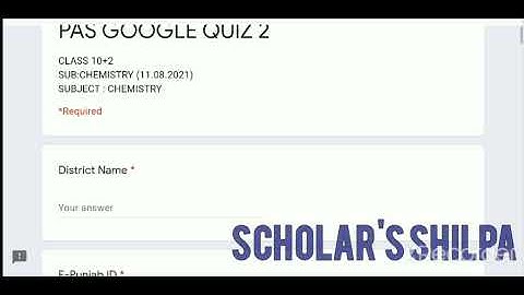 12th chemistry PAS Revision Quiz +2 2021 #PSEB 11August 2021| Paper with solution | Scholars Shilpa