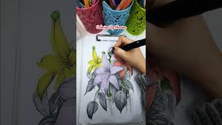 4 Flowers Coloring Pages Painting | Fun Art Learning Colors Video
