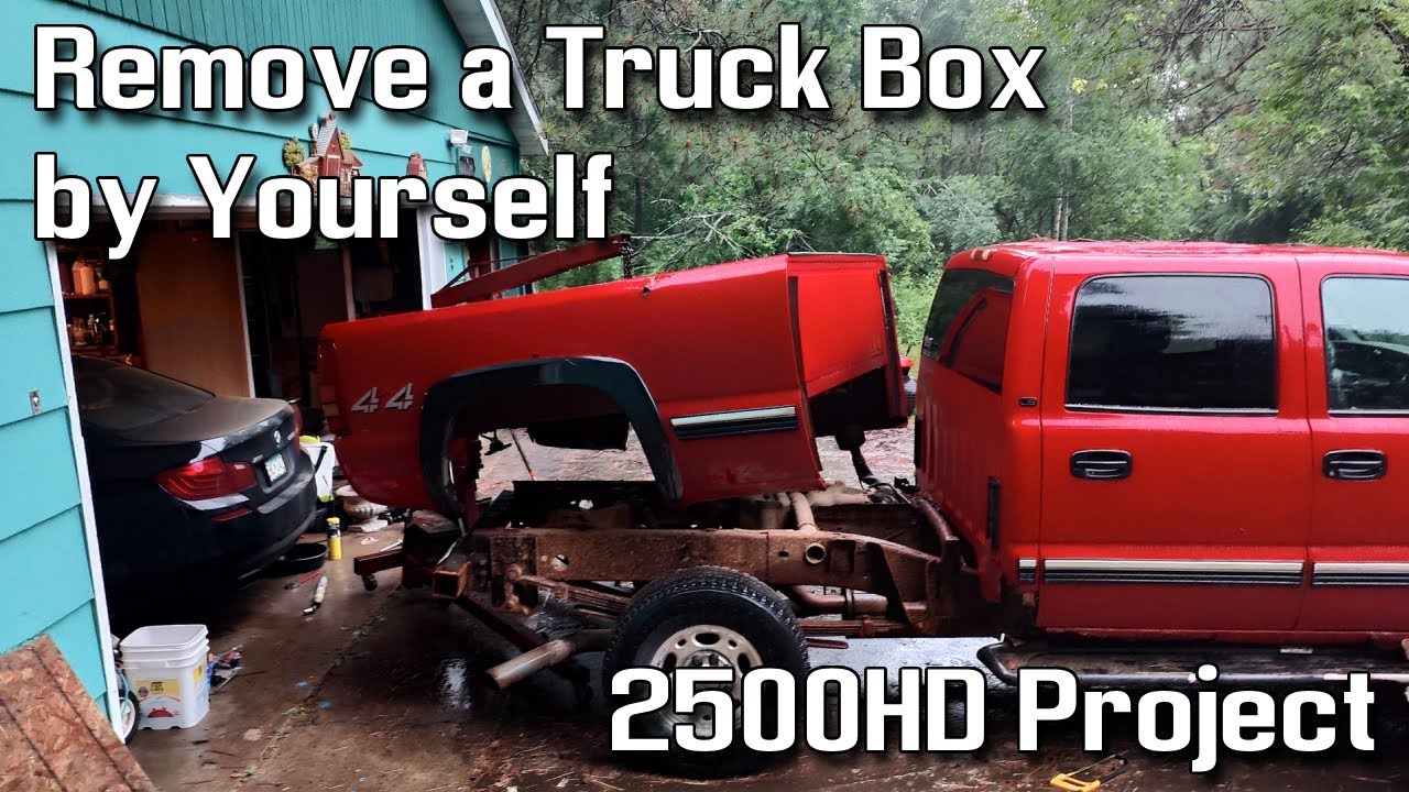 How to Remove a Truck Box by Yourself Silverado 2500HD Project YouTube