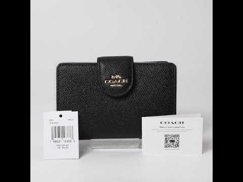 COACH Medium Corner Zip Wallet コーチ レザー ミディアム コーナージップ ウォレット財布 アウトレット  6390IMBLK