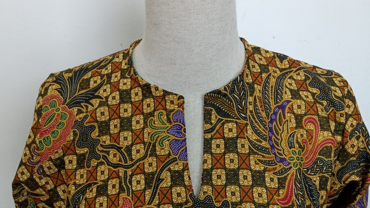 Jahit macam ni pun cantik lah. Leher baju kurung.