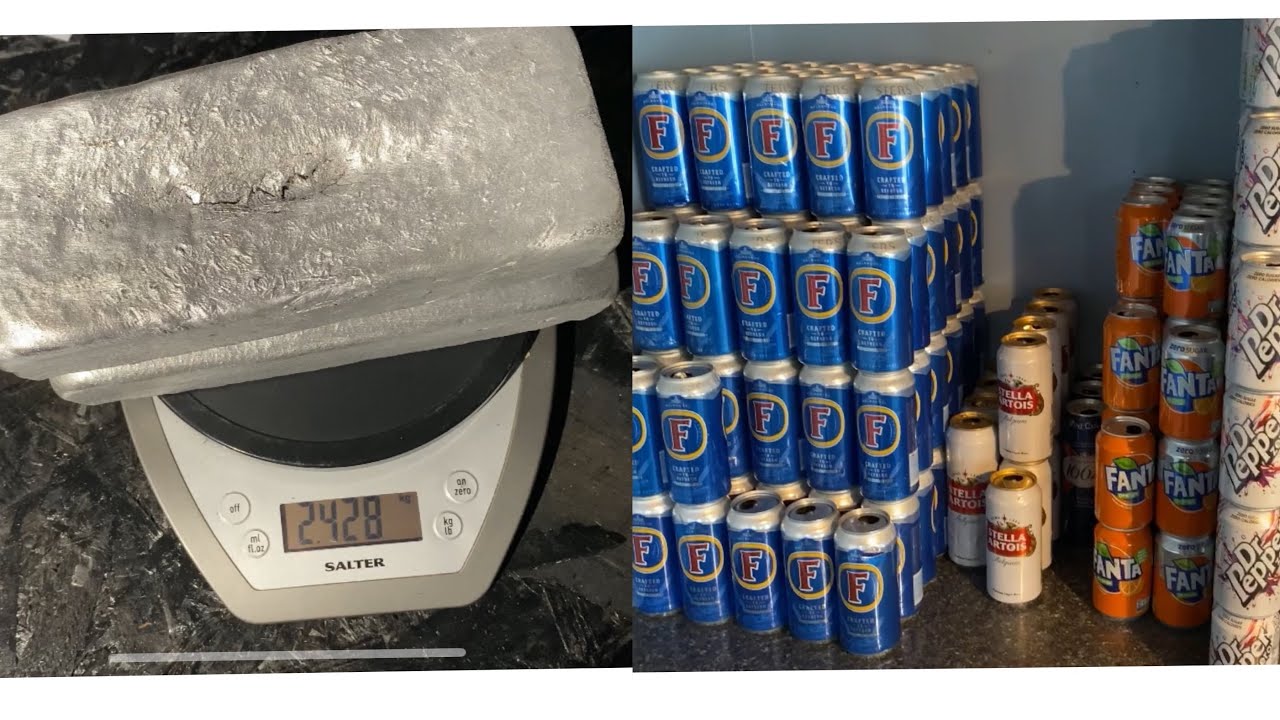 Melting aluminium cans into large ingots YouTube