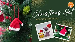 Crochet Mini Santa Hat | Crochet Christmas Hat Ornament | Easy Crochet Christmas Decoration by Hopeful Turns 1,863 views 5 months ago 23 minutes