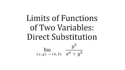 Find the Limit of a Function of Two Variables: Direct Substitution
