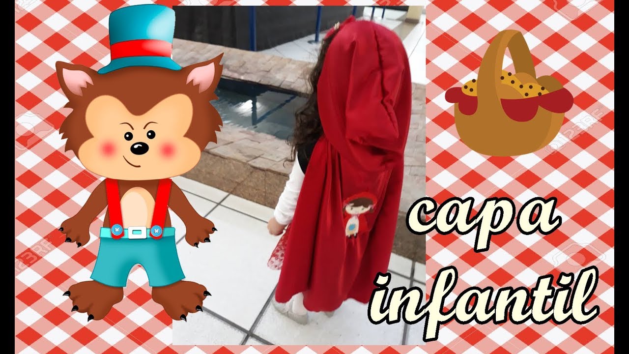 Vestido festa infantil da chapeuzinho vermelho e capa vermelha