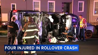 4 injured in rollover crash in Riverside, NJ