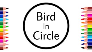 How to Draw a Beautiful bird in Circle step by step for beginners | AP Drawing
