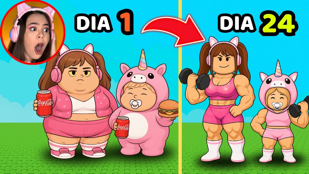 24 DIAS PARA PERDER PESO COM MINHA FILHA NO ROBLOX