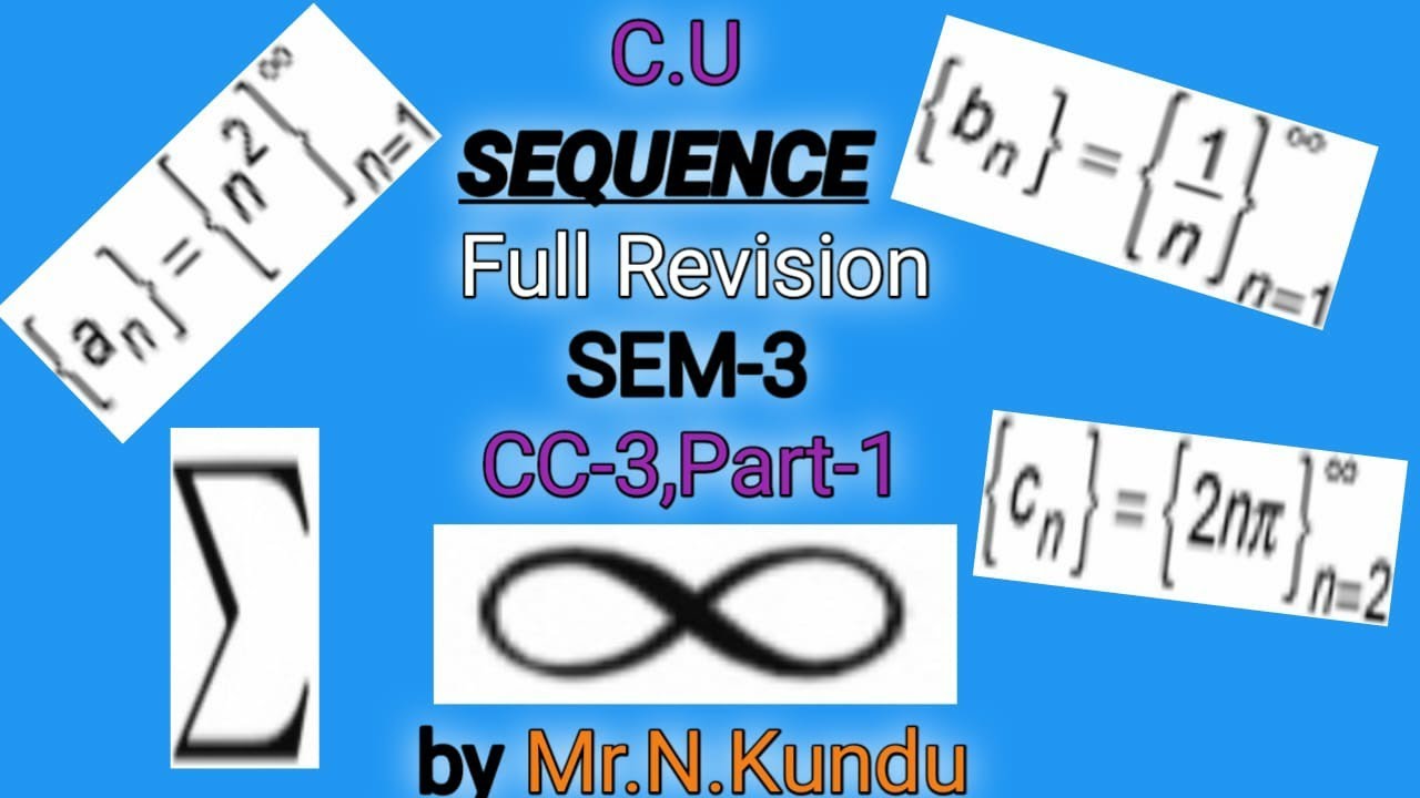 #CC3 | #SEM3 | #SEQUENCE OF REAL NUMBERS | LAST MINUTE REVISION | PART-1 | MAJOR | by #NKunduSir