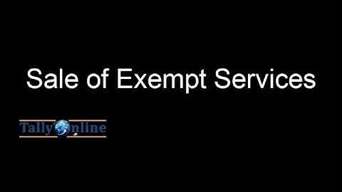Sale of Exempt Service Tax inTally ERP 9 Version 5
