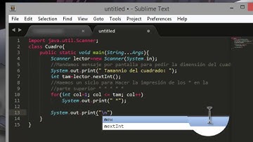 Imprimir un cuadrado de asteríscos en Java (Sublime Text)