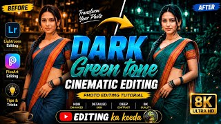 Dark green colour grading|Lightroom green cinematic photo editing|picsart photo editing  screenshot 3