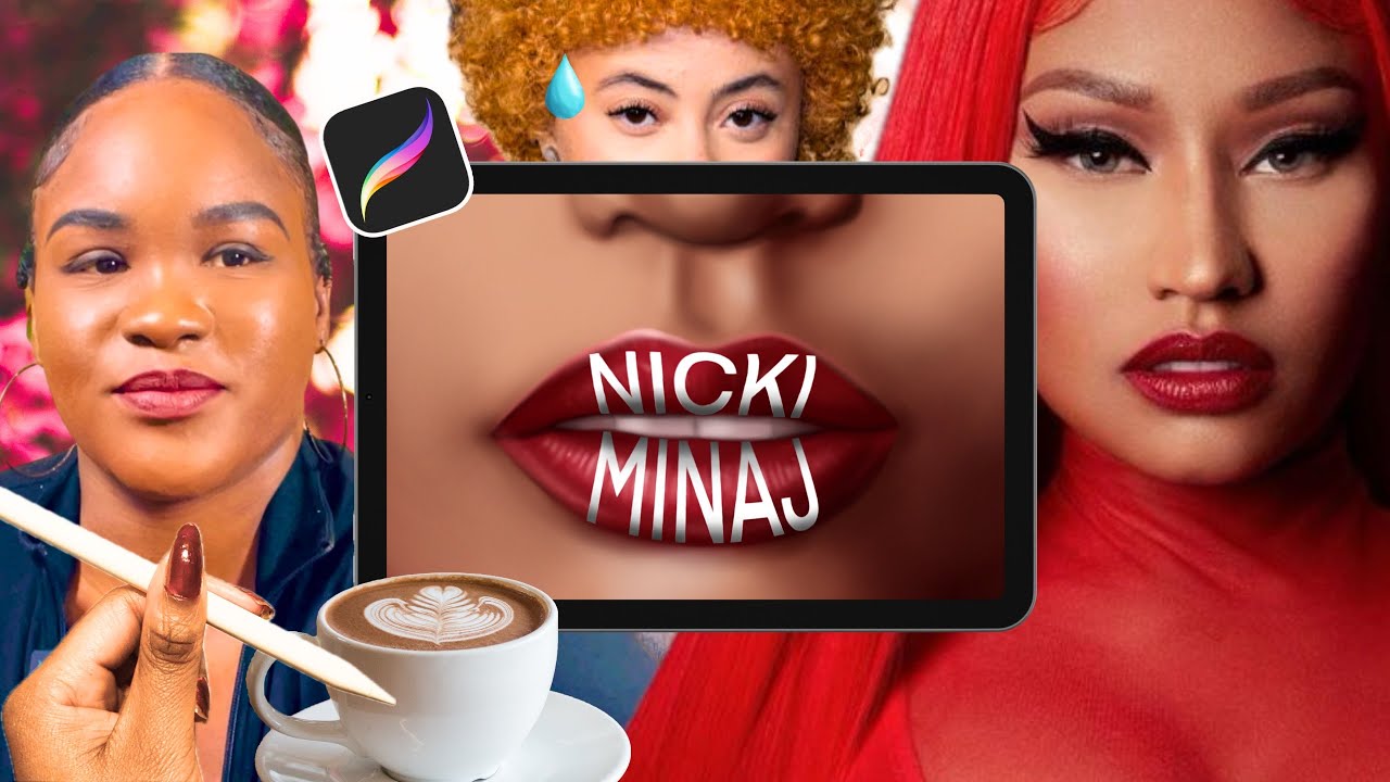 Ice SpiceRespect Queen Nicki Minaj   LIVE Digital Paint  Sip At Home Realism Digital Art
