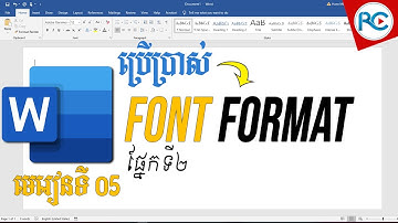របៀបប្រើប្រាស់ FONTs និង FORMATs ក្នុង Microsoft Word ភាគ២ | rean computer 101