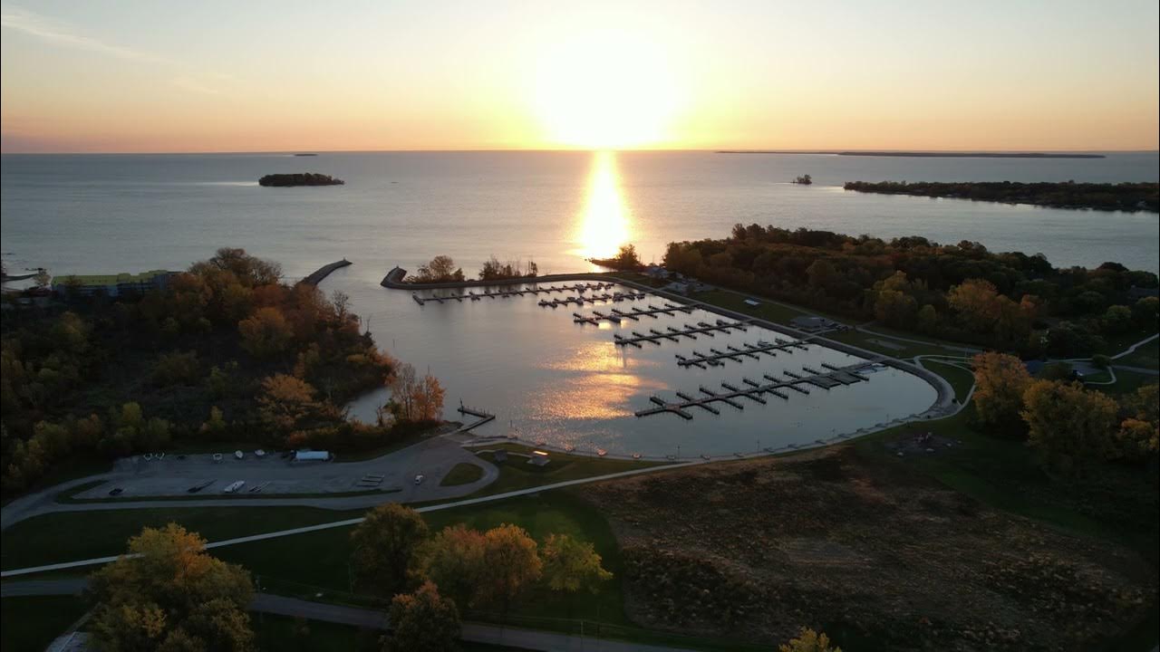 Sunrise over Middle Bass Island State Park Marina. 10/24/23. Also in